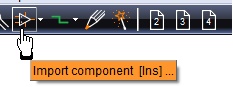 Open the componet browser by the icon: "import component"