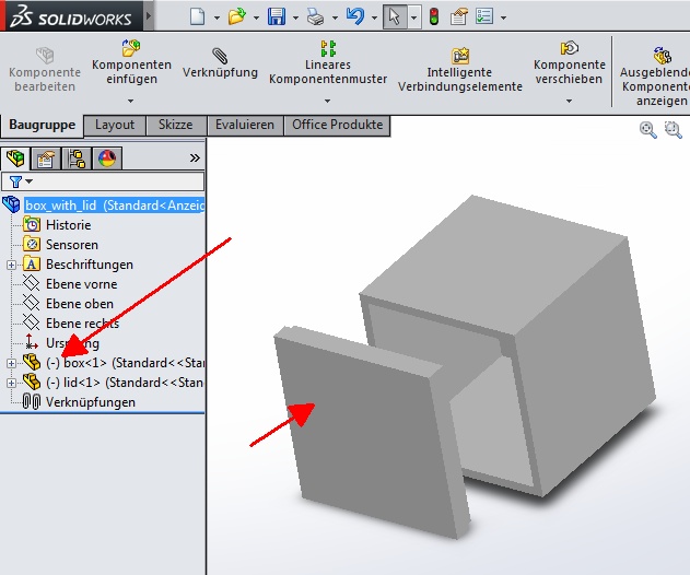 In Solidworks werden Fixierungen