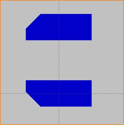 Zwei polygonale Pads