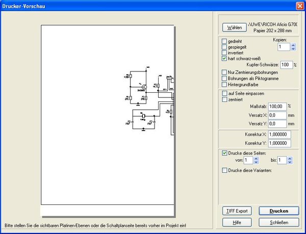 Drucken – TARGET 3001! PCB Design Freeware ist eine Layout CAD Software