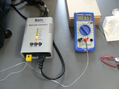 Das Steuergerät (links) erzeugt ein lopastenbezogenes Temperaturprofil. Das Thermometer (rechts) dient der aktuellen Temperaturanzeige.