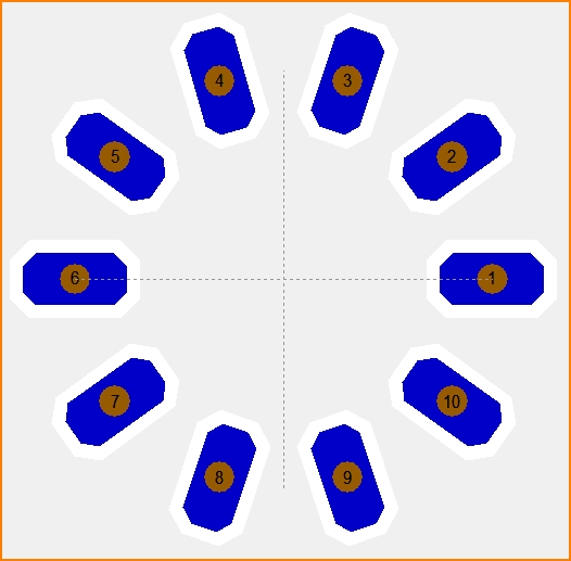 Pads in circle without auxiliary lines