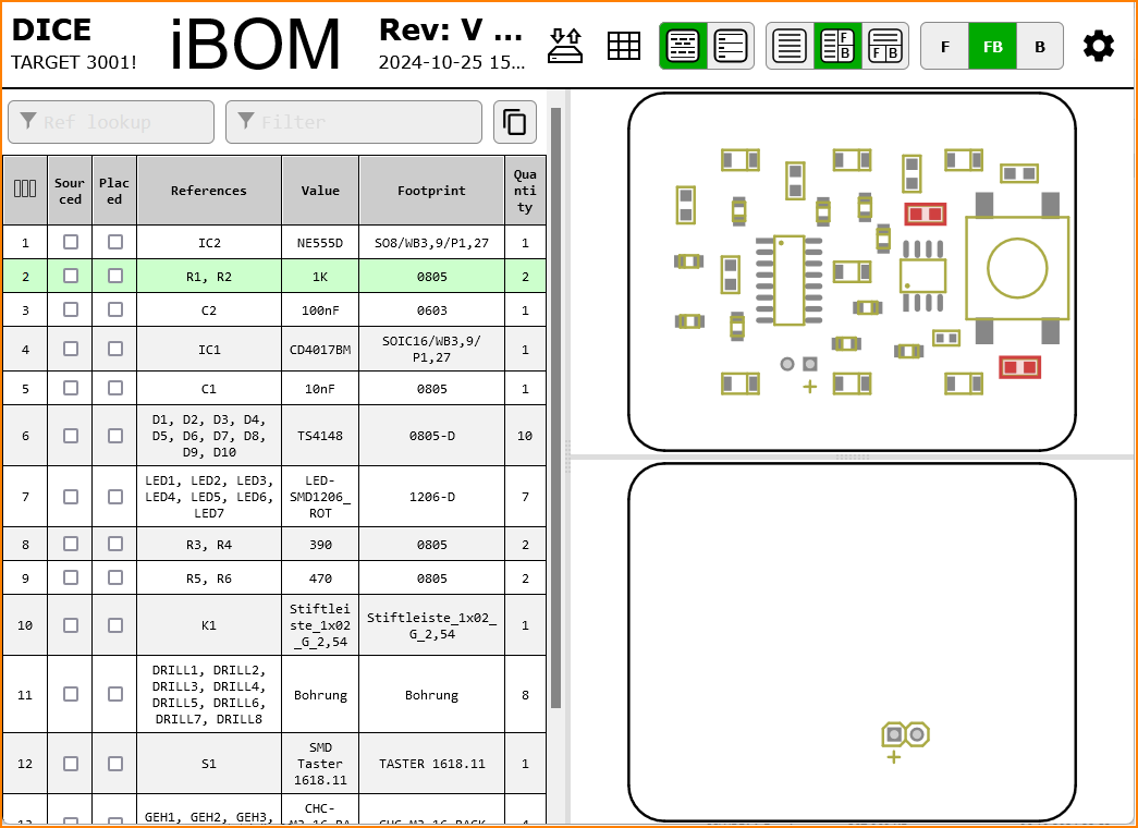 iBOM HTML dialog