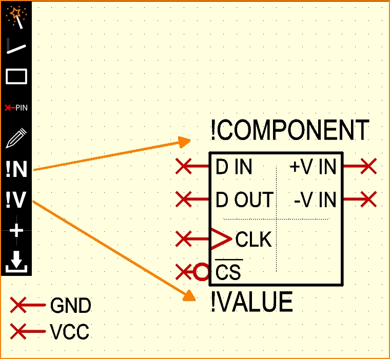 Component name and component value as text-variables