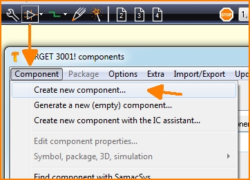 Component browser menu Create new component in the schematic view