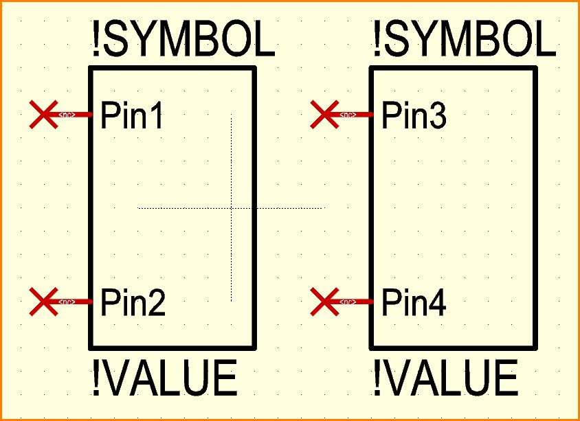 Variablen (!) für Symbolname und Bauteilwert gesetzt