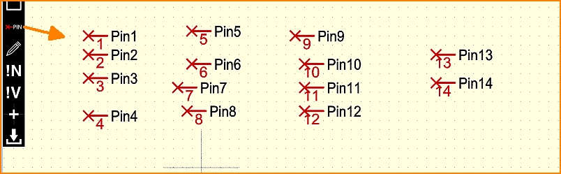 14 pins placed to the canvas