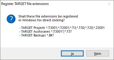 Register TARGET file extensions