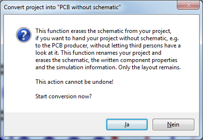 Convert project to "PCB without schematic"