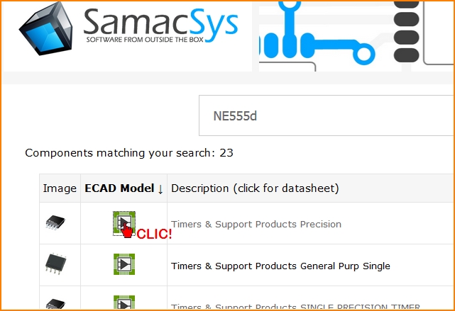 Samacsys Suchergebnisse