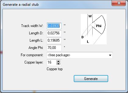 "Generate a radial stub"