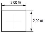 2 by 2 meters drawing area