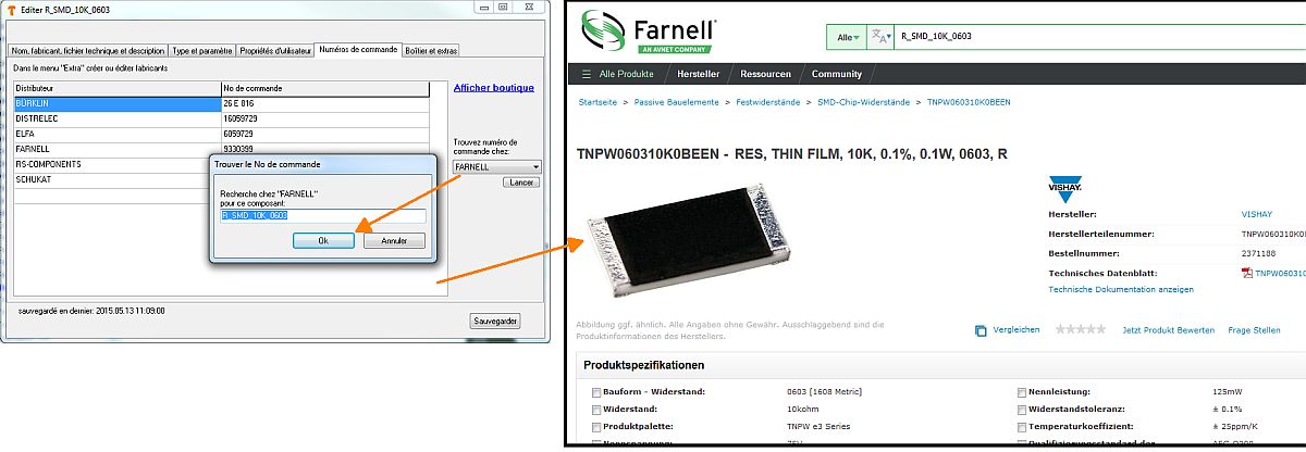 Transmettre la nom d'un composant vers une boutique en ligne d'un distributeur