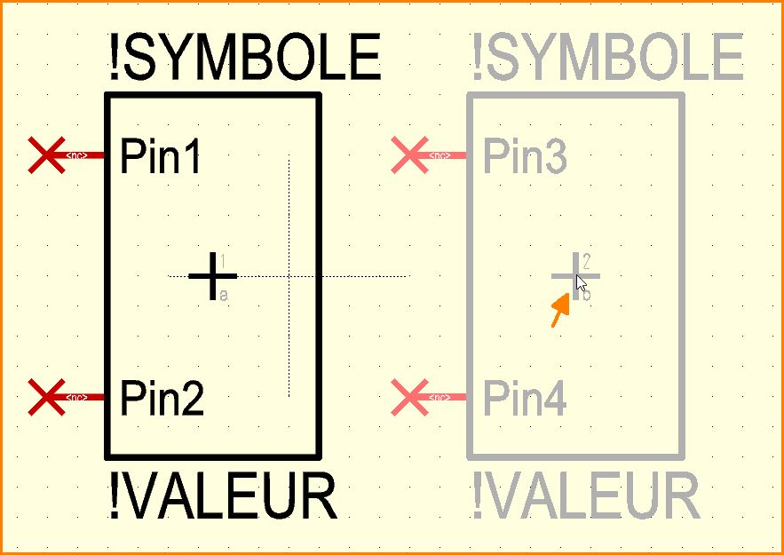 La poignée du sous-symbole est réglée