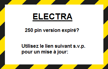 ELECTRA 250 demande mise à jour par périodes.