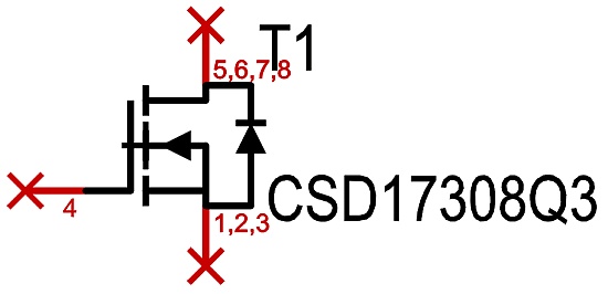 Symbol of the power mosfet