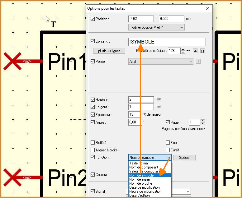 Use text tool and click at position