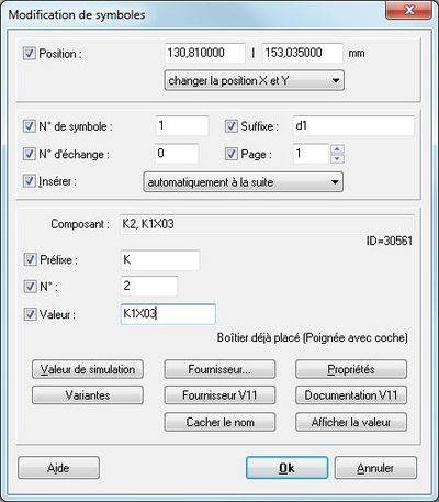 Dialogue: Modification de symboles